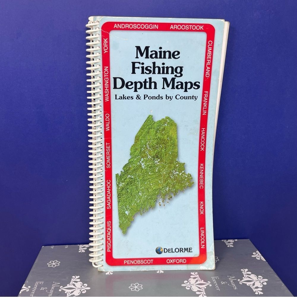 2015 Maine Fishing Depth Maps By County Spiral Bound Book